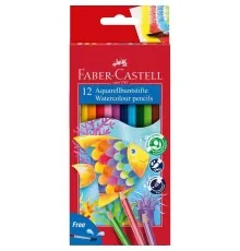 Олівці кольорові Faber-Castell акварельні , 12 кольорів + пензлик (114413) (1407)