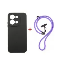 Чохол до мобільного телефона Dengos Case + Cross-body Strap Xiaomi Redmi 15C Black+Purple (DG-KM-CCRB-48)