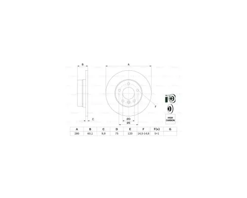 Гальмівний диск Bosch 0 986 478 561