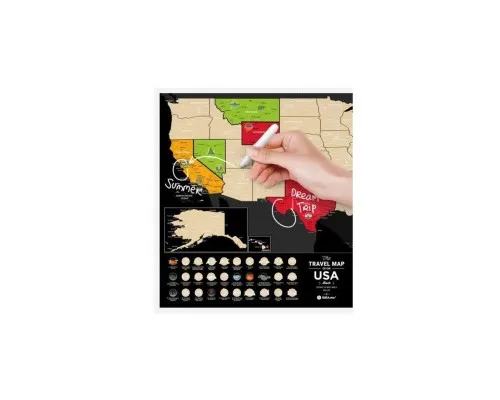 Скретч карта 1DEA.me Travel Map USA Black (13028)