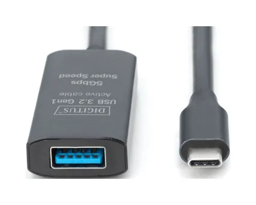 Дата кабель USB-С Male to USB-A Female 10.0m USB3.2 Gen1 Active 5G Digitus (DA-73111)