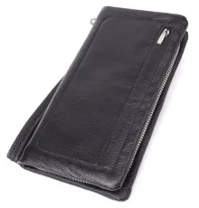 Гаманець ST Leather Шкіряний з відділенням під телефон Чорний (23101)