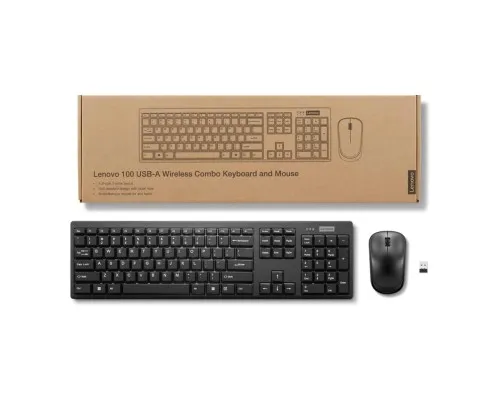 Клавіатура Lenovo 100 Wireless UA Black (GX31Q28916)