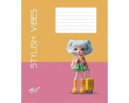 Зошит Школярик Stylish vibes 12 аркушів лінія (012-3568L)