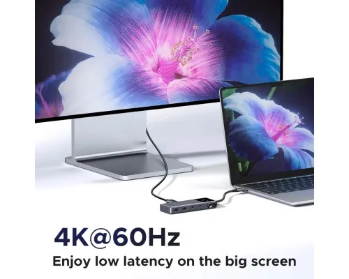 Концентратор Ugreen USB-C to HDMI + 2xUSB 3.2 + 2xUSB-C 3.2 + PD CM888 gray (35998)