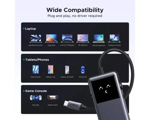 Концентратор Ugreen USB-C to HDMI + 2xUSB 3.2 + 2xUSB-C 3.2 + PD CM888 gray (35998)