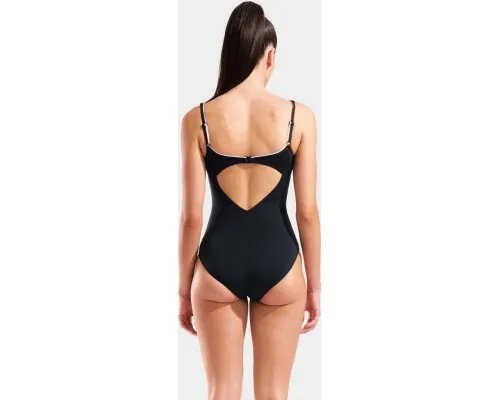 Купальник Arena Clip Back Swimsuit Solid B 010651-510 чорний, білий 44 (3468337746362)