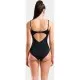 Купальник Arena Clip Back Swimsuit Solid B 010651-510 чорний, білий 44 (3468337746362)