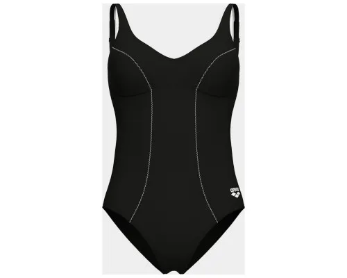 Купальник Arena Clip Back Swimsuit Solid B 010651-510 чорний, білий 44 (3468337746362)