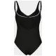 Купальник Arena Clip Back Swimsuit Solid B 010651-510 чорний, білий 44 (3468337746362)