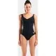 Купальник Arena Clip Back Swimsuit Solid B 010651-510 чорний, білий 44 (3468337746362)