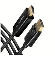 Кабель мультимедійний HDMI M to DisplayPort M 1.8m 4K30Hz black AXAGON (RVD-HI14C2)