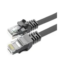 Патч-корд 0.5м, UTP, сat 6, CU, AWG32, TopSpeed Cable Ethernet RJ45 Splitter Network Flat Cable, Black Essager (EXCWXB-JSB01)