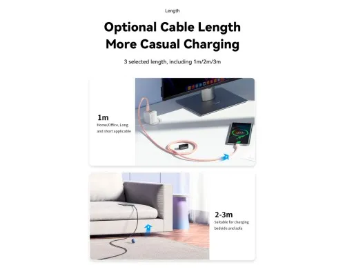 Дата кабель USB 2.0 AM to USB-C 2.0m 100W black Essager (EXC7A-WLA01-P)