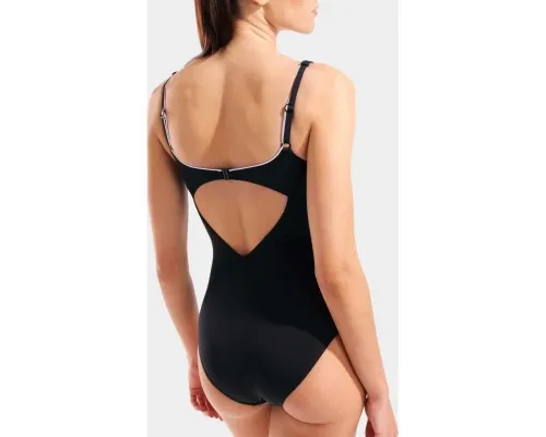 Купальник Arena Clip Back Swimsuit Solid B 010651-510 чорний, білий 46 (3468337746379)