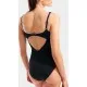 Купальник Arena Clip Back Swimsuit Solid B 010651-510 чорний, білий 46 (3468337746379)