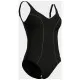 Купальник Arena Clip Back Swimsuit Solid B 010651-510 чорний, білий 46 (3468337746379)