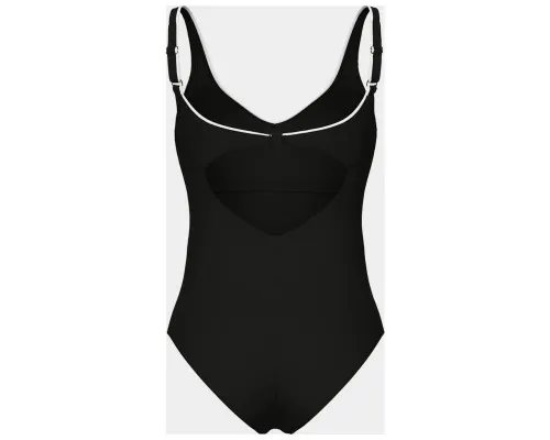 Купальник Arena Clip Back Swimsuit Solid B 010651-510 чорний, білий 46 (3468337746379)
