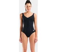 Купальник Arena Clip Back Swimsuit Solid B 010651-510 чорний, білий 46 (3468337746379)
