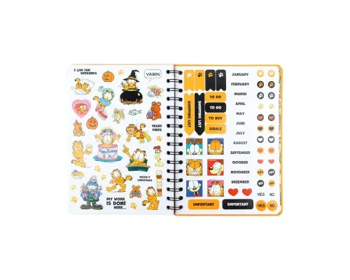 Тижневик Kite дитячий на спіралі Garfield, тверда обкладинка (GF26-438)
