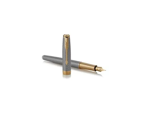 Ручка пір'яна Parker SONNET 17 Cisele Silver GT  FP18 F (88 211)
