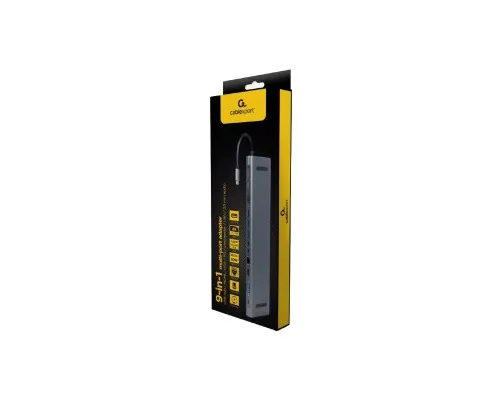 Концентратор Cablexpert USB-C 9-in-1 (Hub/HDMI/VGA/PD/card-reader/lan/audio) (A-CM-COMBO9-01)