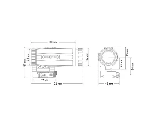 Збільшувач для прицілу Holosun HM3X 3x magnifier (747035)