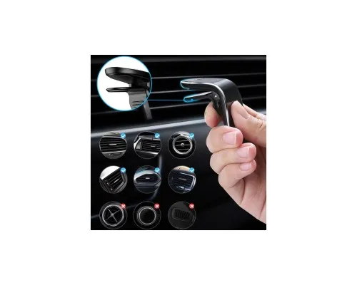 Універсальний автотримач XO на дефлектор C82 Flat Magnetic Black (XO-C82BK)