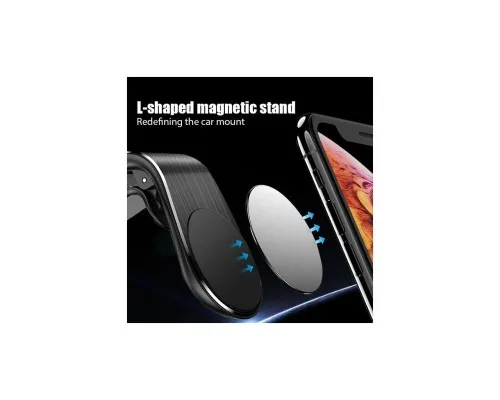 Універсальний автотримач XO на дефлектор C82 Flat Magnetic Black (XO-C82BK)