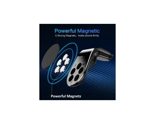 Універсальний автотримач XO на дефлектор C82 Flat Magnetic Black (XO-C82BK)