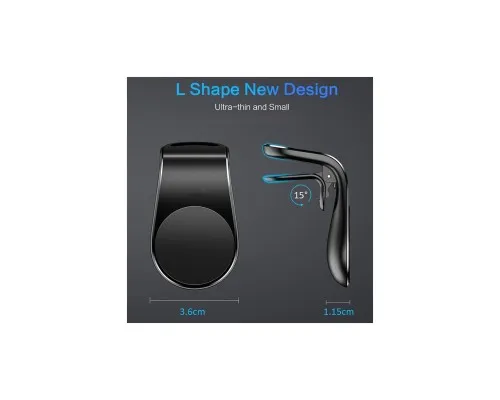 Універсальний автотримач XO на дефлектор C82 Flat Magnetic Black (XO-C82BK)