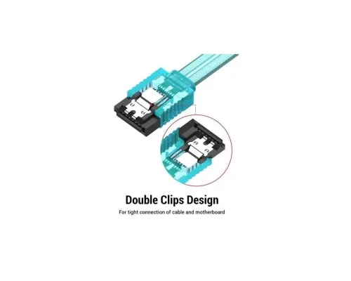 Кабель для передачі даних SATA 3.0 7pin F/F 0.5m L Blue VENTION (KDDSD)