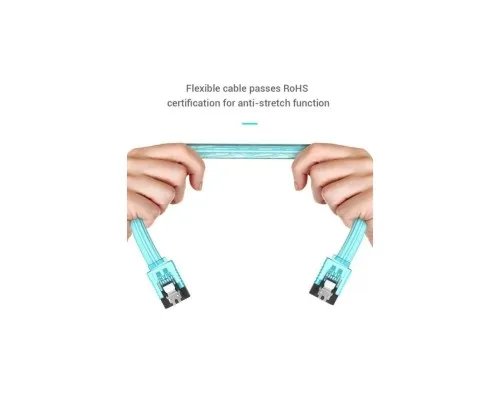 Кабель для передачі даних SATA 3.0 7pin F/F 0.5m L Blue VENTION (KDDSD)