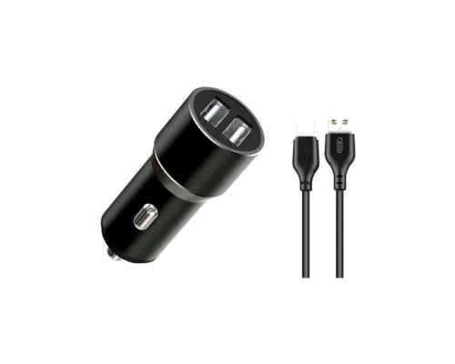 Зарядний пристрій XO 1xUSB + cable USB to USB-C TZ09 black (6920680873500)