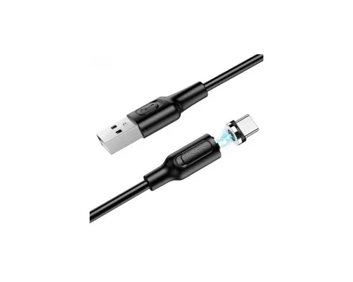 Дата кабель USB 2.0 AM to USB-C 1.0m 2.4A magnetic BX41 black BOROFONE (6931474738462)