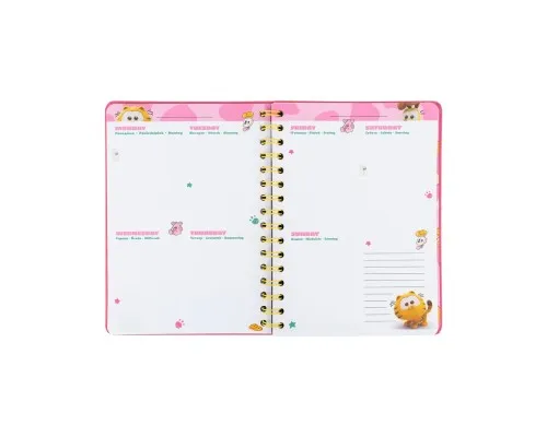 Тижневик Kite дитячий на спіралі Garfield, тверда обкладинка (GF25-438)