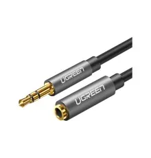 Кабель мультимедійний 3.5mm M to 3.5mm F 1.5m AV118 gray Ugreen (10593)
