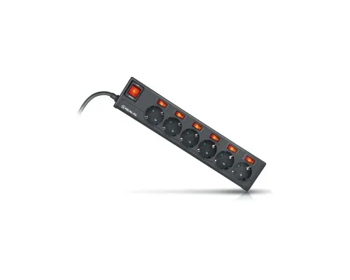 Мережевий фільтр живлення REAL-EL RS-6 EXTRA 3m, black (EL122300002)