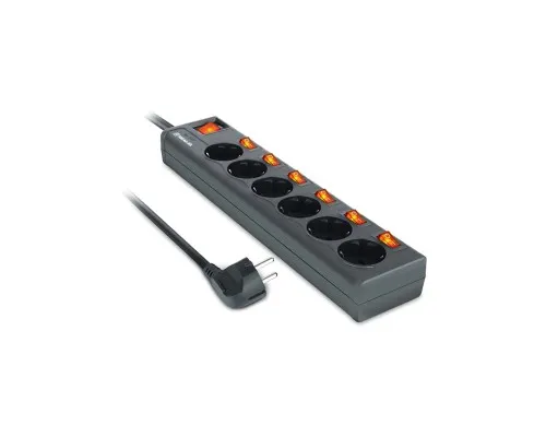 Мережевий фільтр живлення REAL-EL RS-6 EXTRA 3m, black (EL122300002)