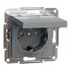Розетка Schneider Electric ASFORA з кришкою, сталь (EPH3100162)