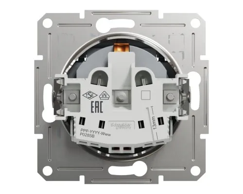 Розетка Schneider Electric ASFORA з кришкою, сталь (EPH3100162)