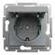 Розетка Schneider Electric ASFORA з кришкою, сталь (EPH3100162)