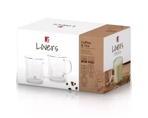 Набір чашок Bergner Coffee & Tea lovers 230 мл 2 шт (BG-20115-MM)
