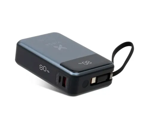 Батарея універсальна Vinga 20000 mAh 65W Display USB-C Cable Grey (VPBB2065C)