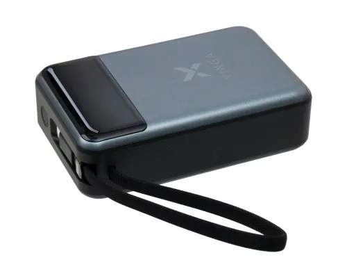 Батарея універсальна Vinga 20000 mAh 65W Display USB-C Cable Grey (VPBB2065C)