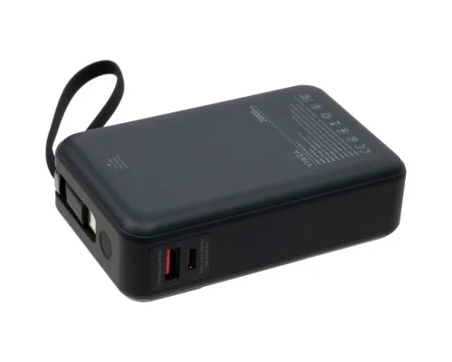 Батарея універсальна Vinga 20000 mAh 65W Display USB-C Cable Grey (VPBB2065C)