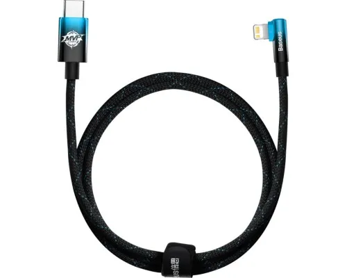 Дата кабель USB-C to Lightning 1.0m 20W 90° corner black/blue Baseus (CAVP000221)