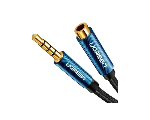 Кабель мультимедійний 3.5mm M to 3.5mm F 1.0m AV118 blue Ugreen (40673)