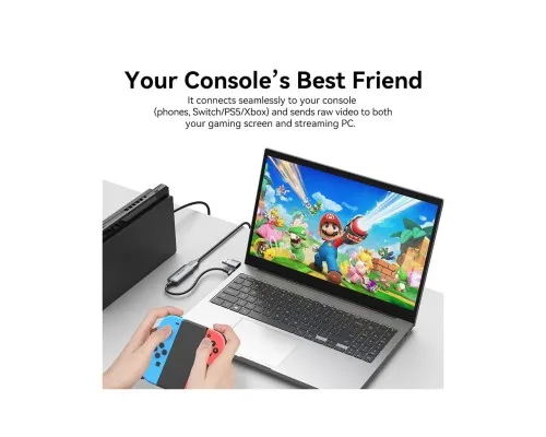 Перехідник USB-C + USB-A to HDMI M 0.1m video capture gray Vention (ACWHA)