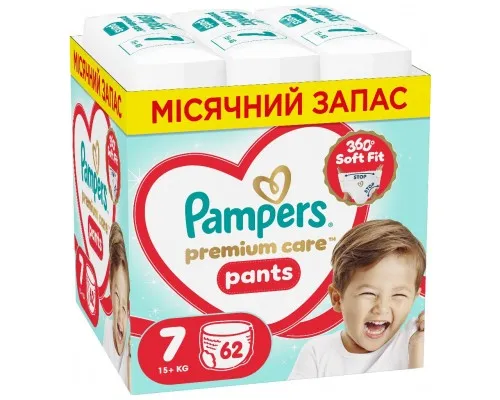 Підгузки Pampers Premium Care Pants Розмір 7 (15+ кг) 62 шт (8006530320245)
